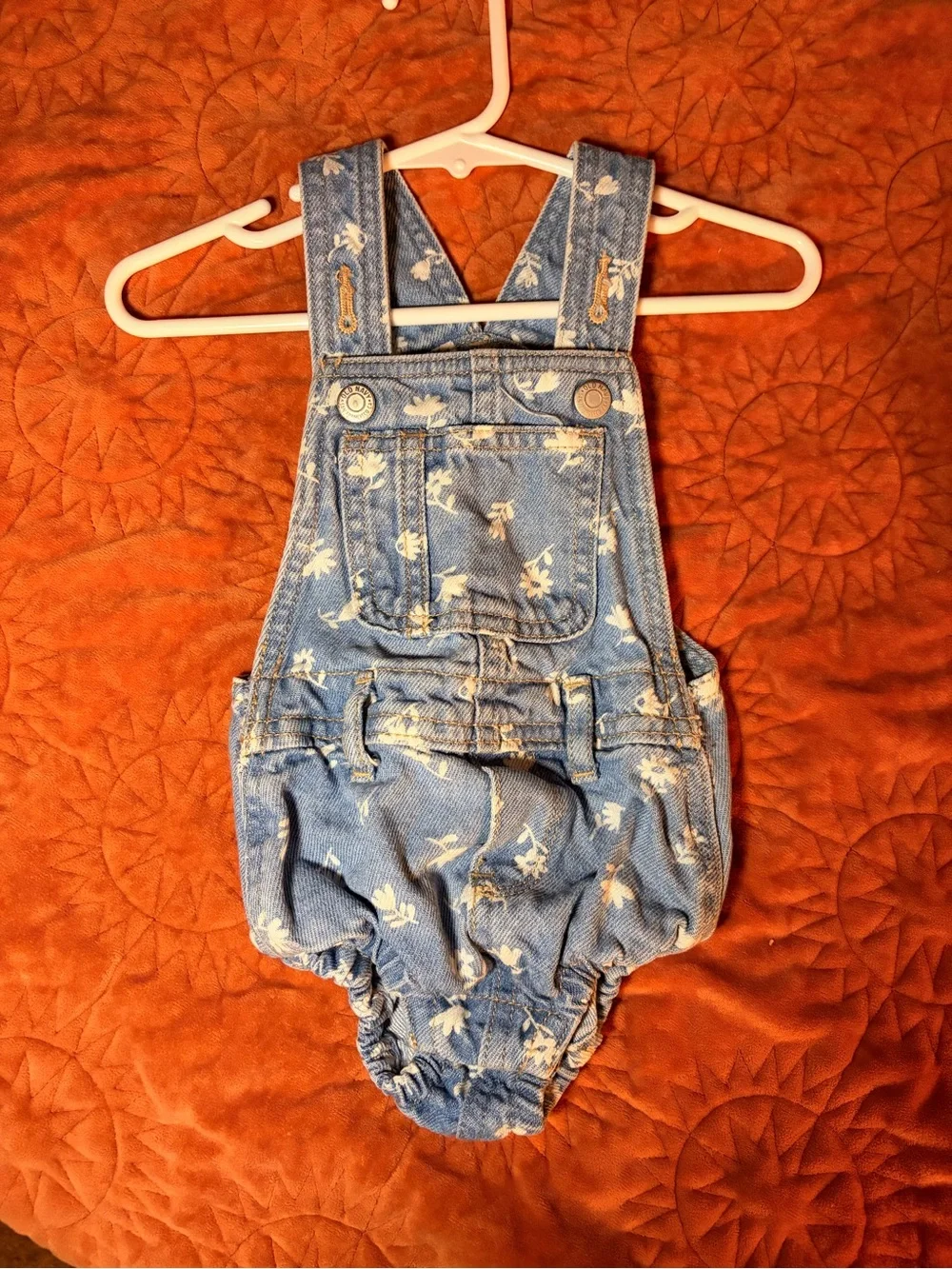 Girls Old Navy Floral Overalls- 6/12mo